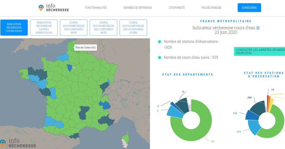 Sécheresse - Nouvelle application web gratuite